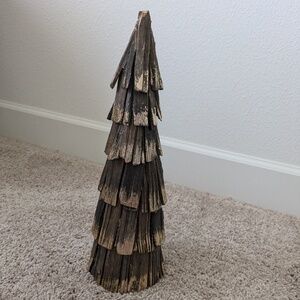 Christmas Tree- Threshold Wood and Gold Decorative Tree